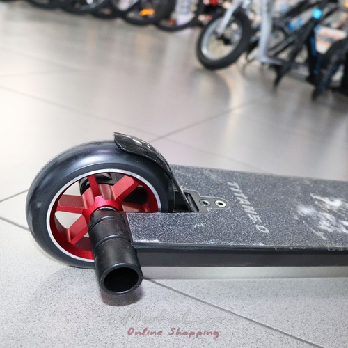 Stunt scooter Titan 5.0 - 115 mm with pegs, black-red