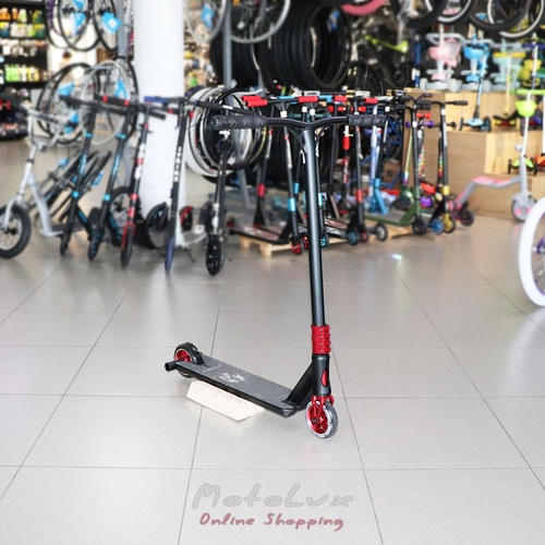 Stunt scooter Titan 5.0 - 115 mm with pegs, black-red