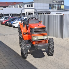 Kubota GT3 mini tractor with cutter, was in use, orange