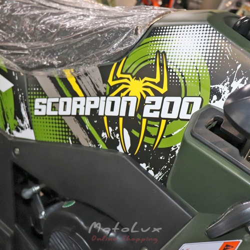 Квадроцикл Comman Scorpion 200cc, чорний з зеленим