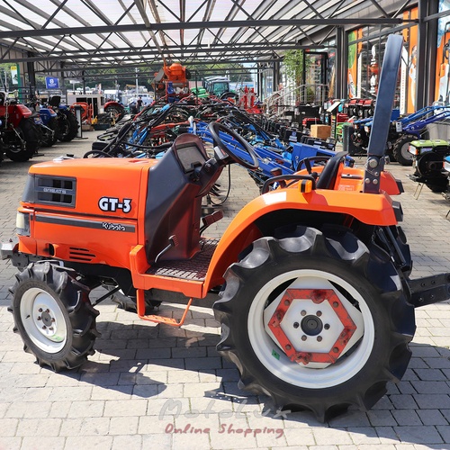 Мінітрактор Kubota GT3 з фрезою, був у використанні, помаранчевий