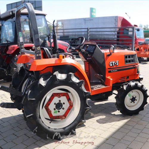 Мінітрактор Kubota GT3 з фрезою, був у використанні, помаранчевий