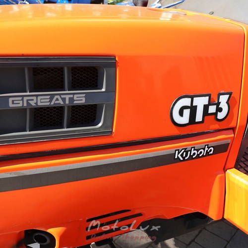 Мінітрактор Kubota GT3 з фрезою, був у використанні, помаранчевий