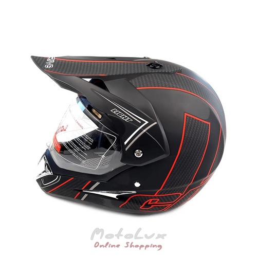 Exdrive EX 803 motorcycle helmet, size XL, black with red matte