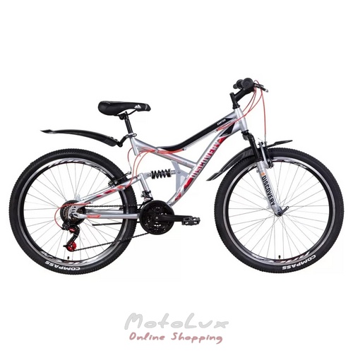 Bicycle Discovery 26 Canyon AM2 DD, frame 17.5, 2021, silver black with red