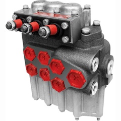 Three-spool valve with hydraulic lock. Type 1