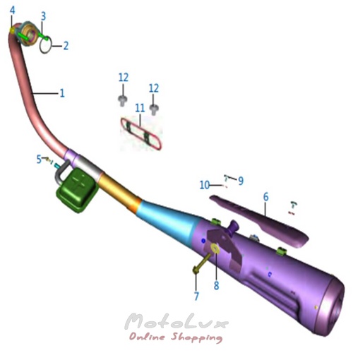 Silencer Assembly for Bajaj V15 Motorcycle