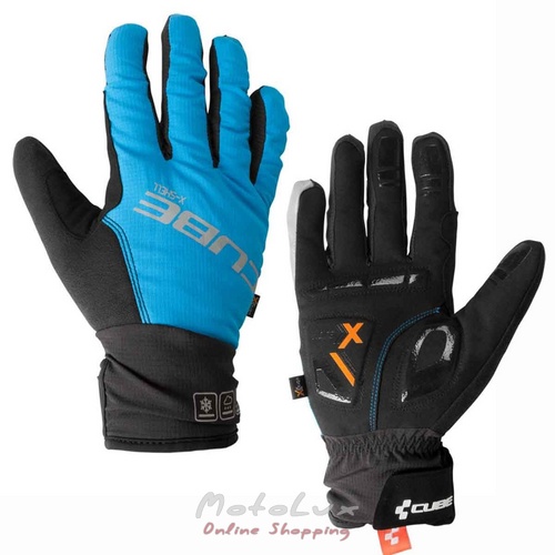 Cube Natural Fit Handschuhe X-Shell Langfinger Kesztyű, M méret, blue/black